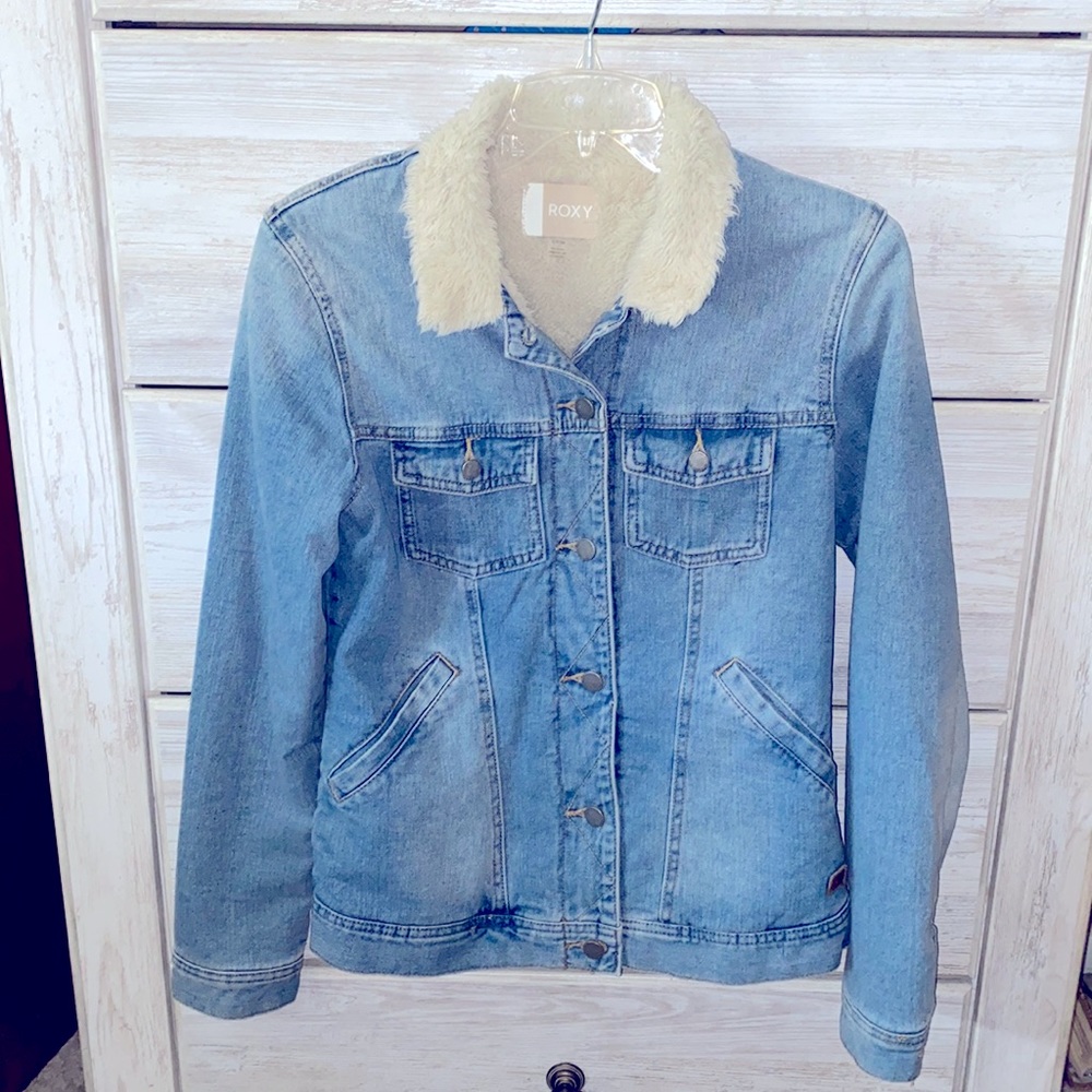 New roxy winter denim jean jacket  Sherpa jacket coat